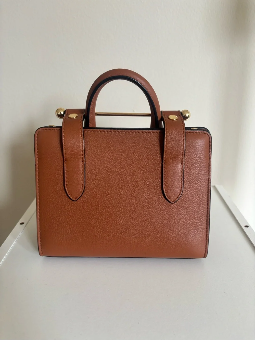 Strathberry Nano Tote in Chestnut w/ Crossbody Strap, Dust Bag, Auth Card & Box - Picture 2 of 9